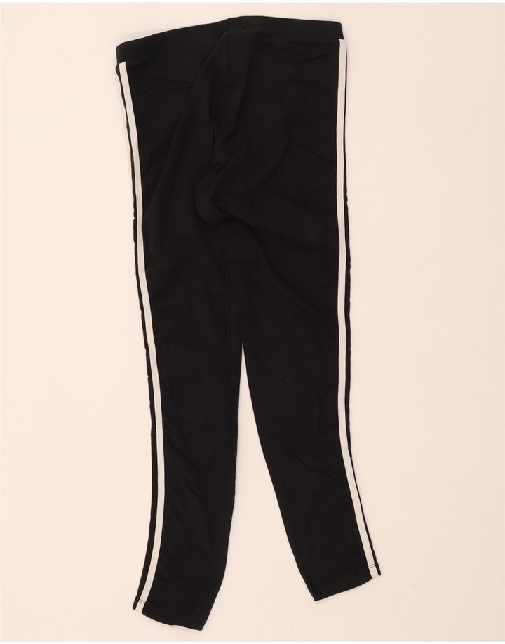 ADIDAS Damen Leggings UK 10 Small Schwarz Baumwolle