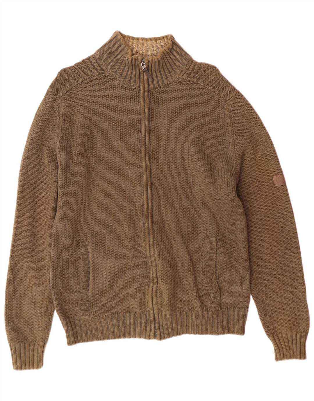 MARKS & SPENCER Herren-Cardigan-Pullover „Harbor“ in Blau aus mittlerer Khaki-Baumwolle