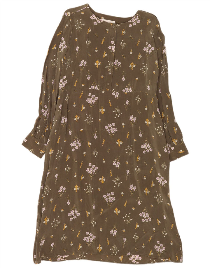 Marks & Spencer Damen Per Una Langarm-Etuikleid UK 14 Large Grün