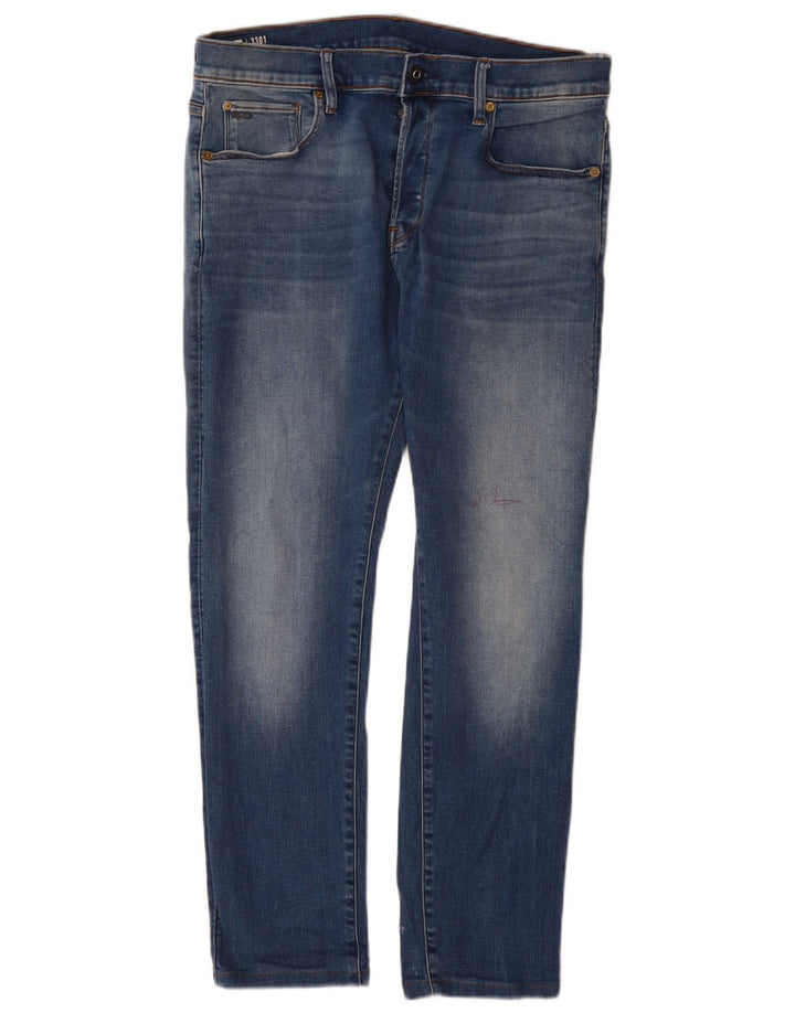 G-Star Herren Slim Jeans W34 L32 Blaue Baumwolle