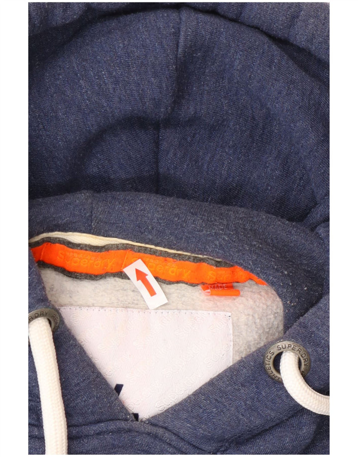 Superdry Herren-Kapuzenpullover mit normaler Passform, Größe S, Blau, Baumwolle