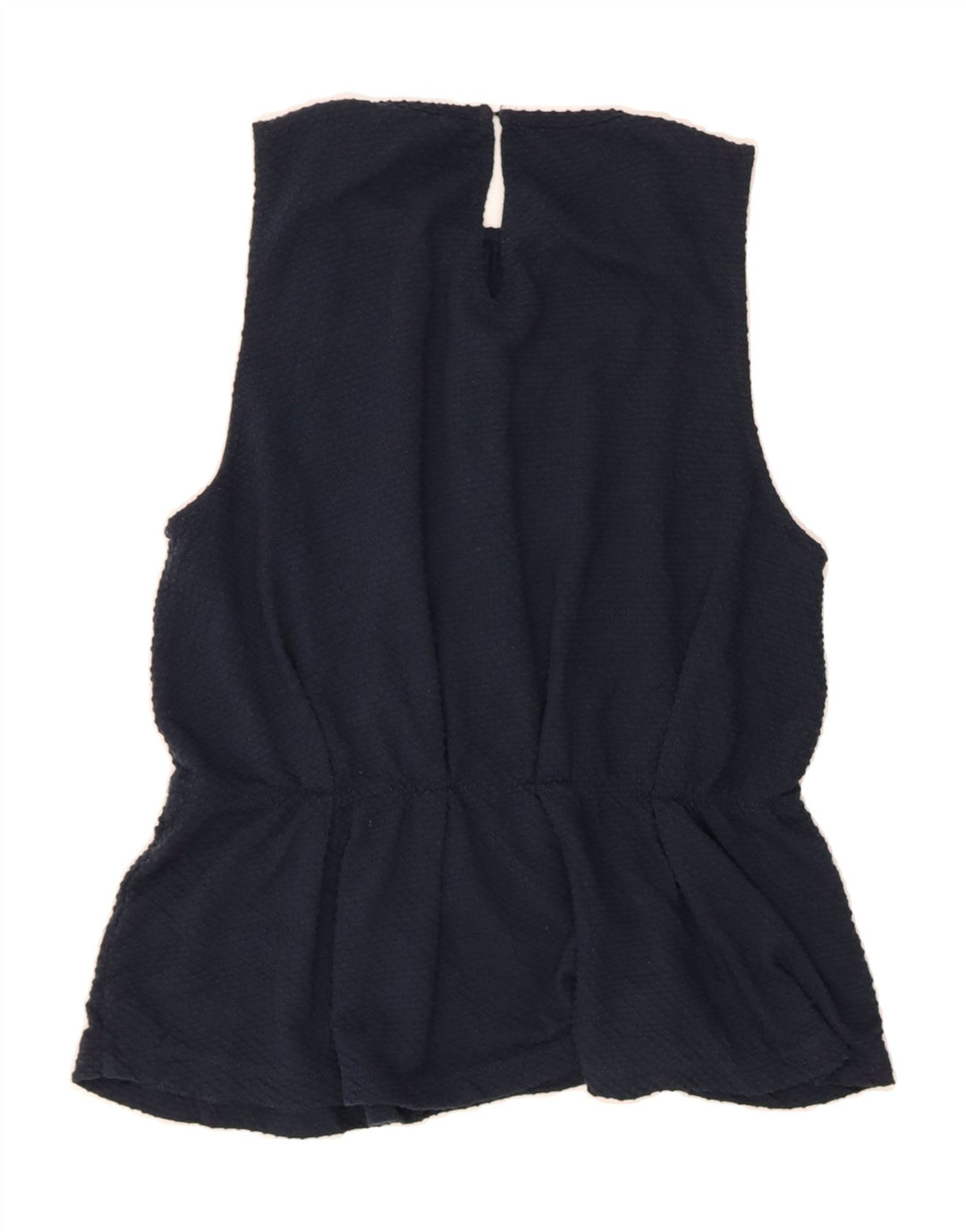 J. CREW Womens Sleeveless Blouse Top UK 14 Medium Navy Blue Cotton Vintage J. Crew and Second-Hand J. Crew from Messina Hembry 