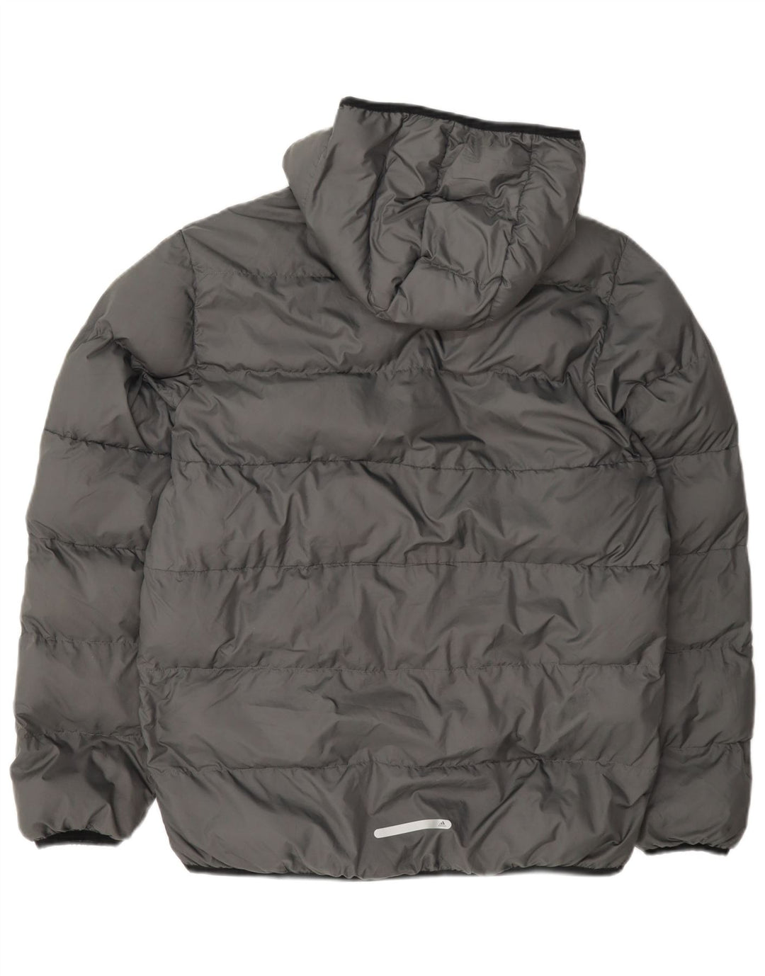 Adidas Jungen wattierte Jacke mit Kapuze, 15–16 Jahre, graues Polyester