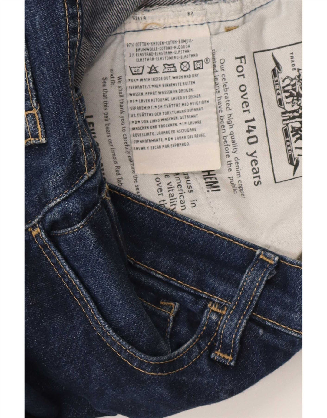 Levi's Damen Slim Jeans W28 L34 Marineblaue Baumwolle