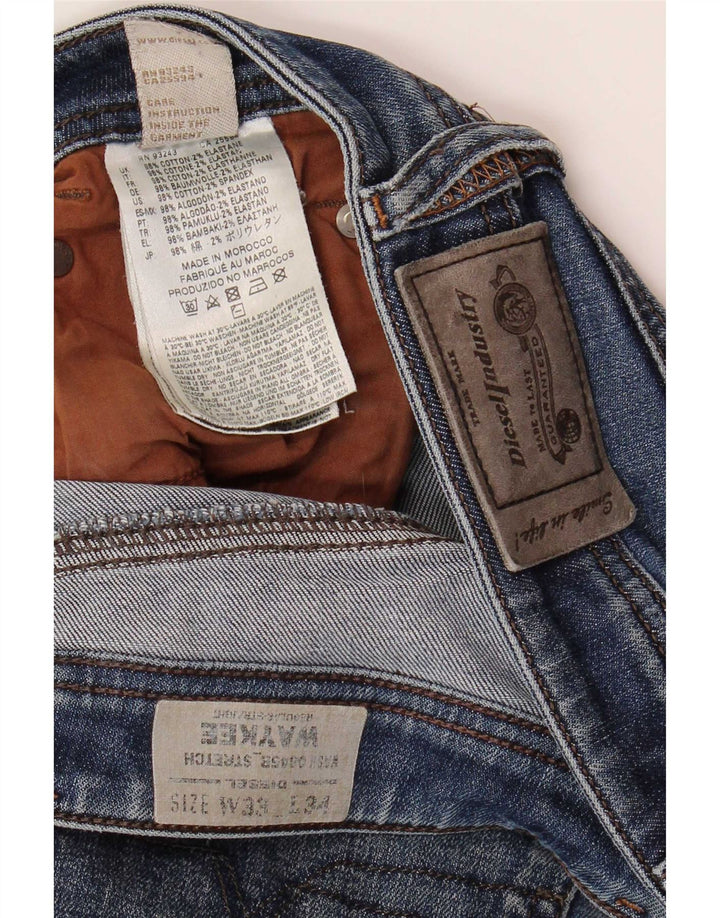 Diesel Herren Waykee Regular Straight Jeans W33 L34 Blaue Baumwolle