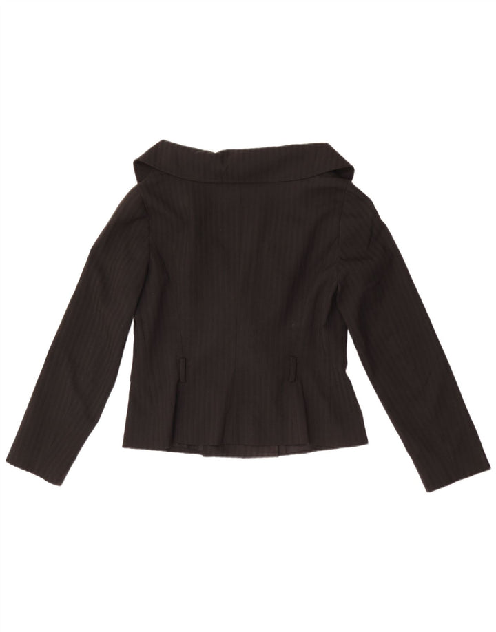 Zara Damen-Blazer-Jacke, UK 14, groß, schwarz gestreift, Polyester