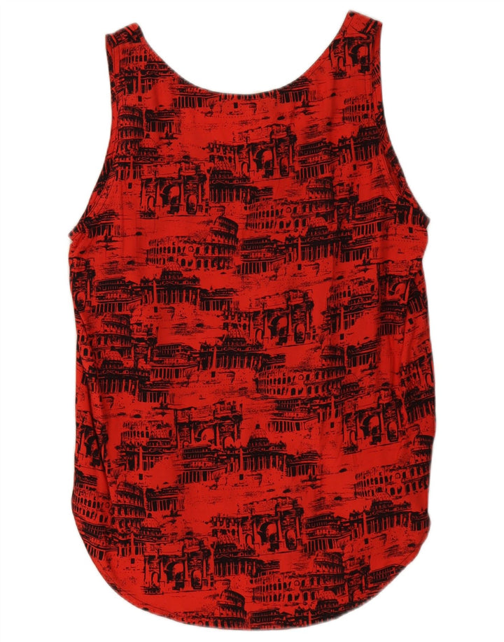 Vintage-Damen-Grafik-Oversize-2-teiliges Set IT 46 Große rote Viskose
