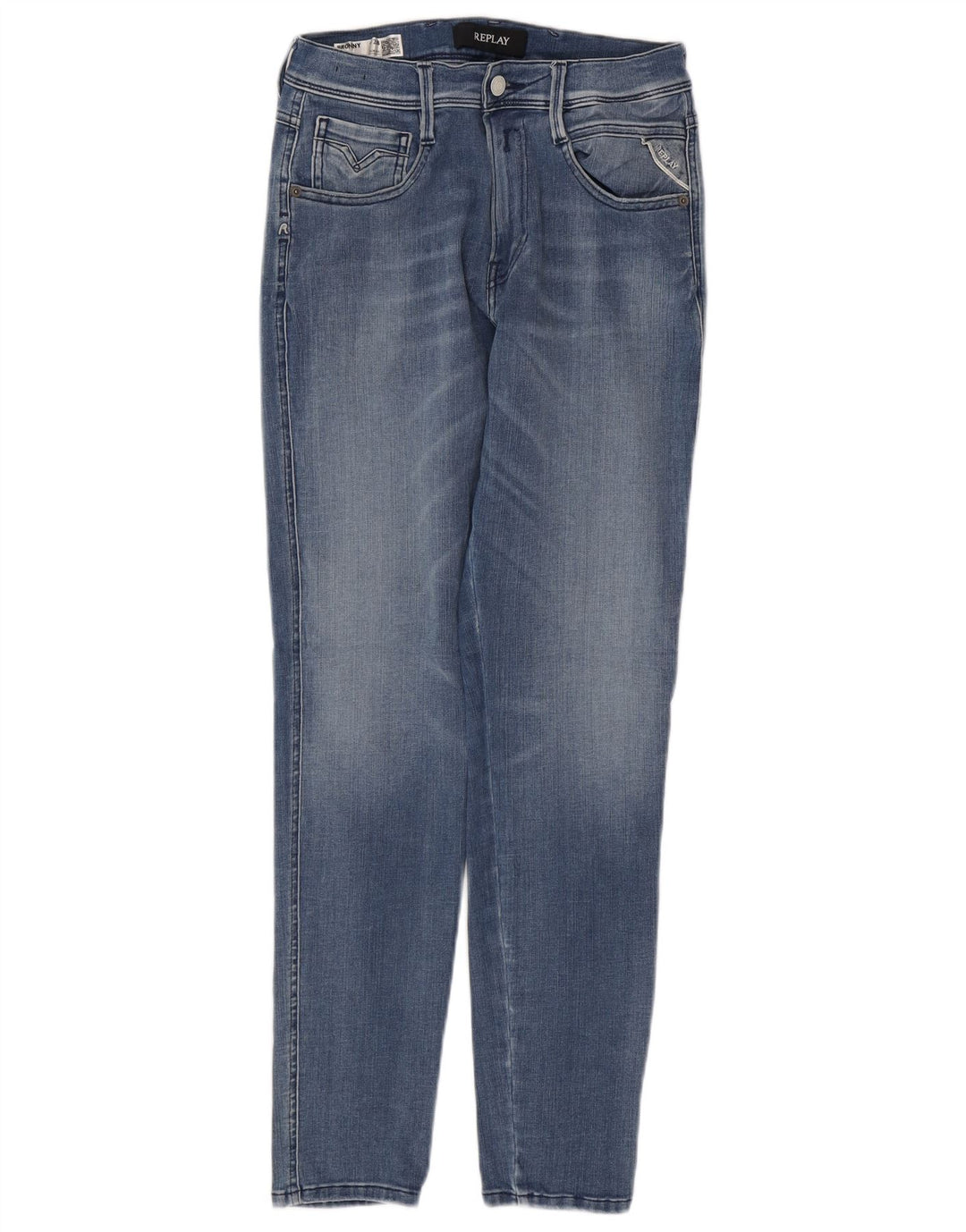 REPLAY Slim-Jeans für Herren, W28, L30, blaue Baumwolle