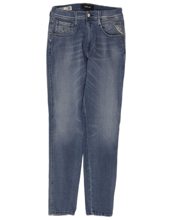 REPLAY Slim-Jeans für Herren, W28, L30, blaue Baumwolle