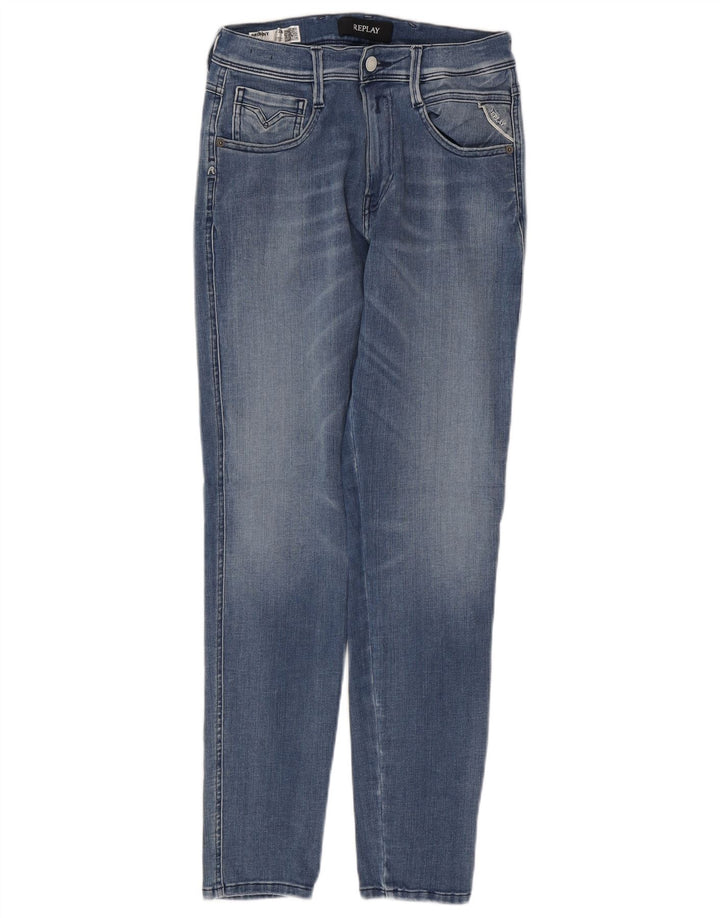 REPLAY Slim-Jeans für Herren, W28, L30, blaue Baumwolle