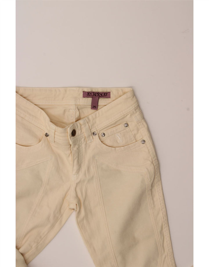 JECKERSON Womens Straight Jeans W25 L31 Beige Cotton Vintage Jeckerson and Second-Hand Jeckerson from Messina Hembry 