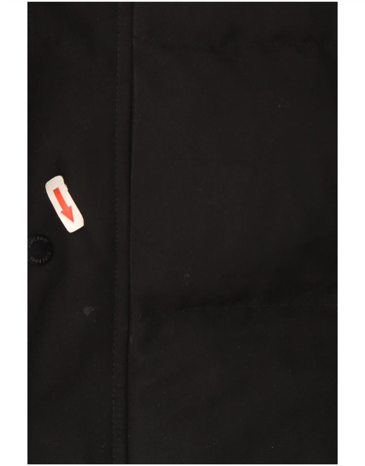 Superdry Herren-Weste mit Kapuze, gepolstert, UK 40, Größe L, Schwarz, Polyester
