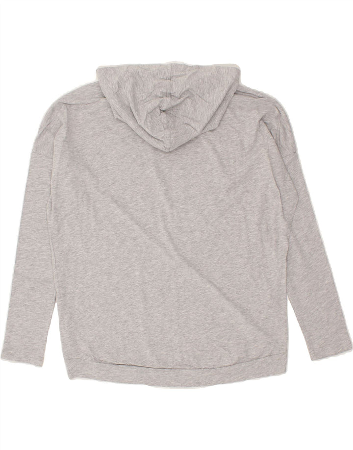 PUMA Womens Oversized Hooded Graphic Top Long Sleeve UK 10 Small Grey Vintage Puma and Second-Hand Puma from Messina Hembry 