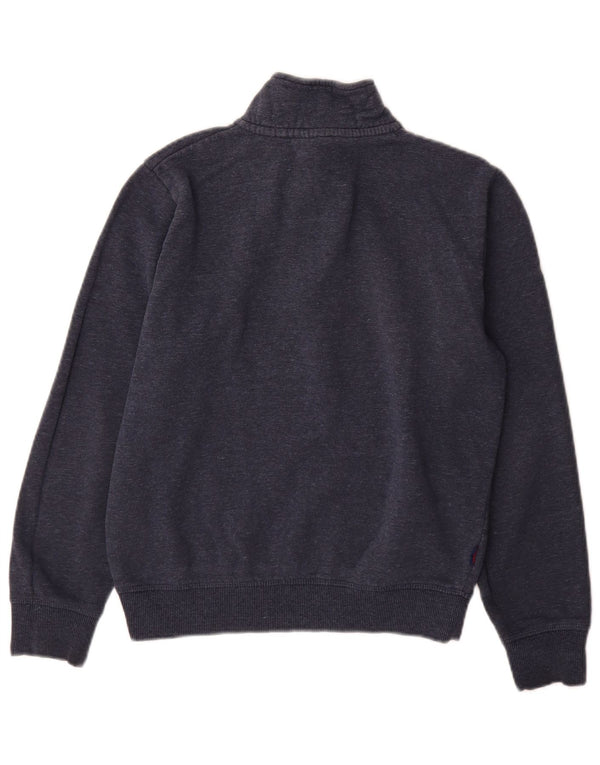 Superdry Herren-Sweatshirt mit Reißverschluss am Hals, Größe S, marineblaue Baumwolle