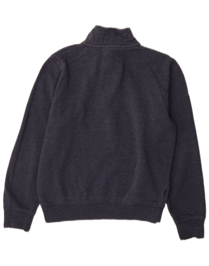 Superdry Herren-Sweatshirt mit Reißverschluss am Hals, Größe S, marineblaue Baumwolle