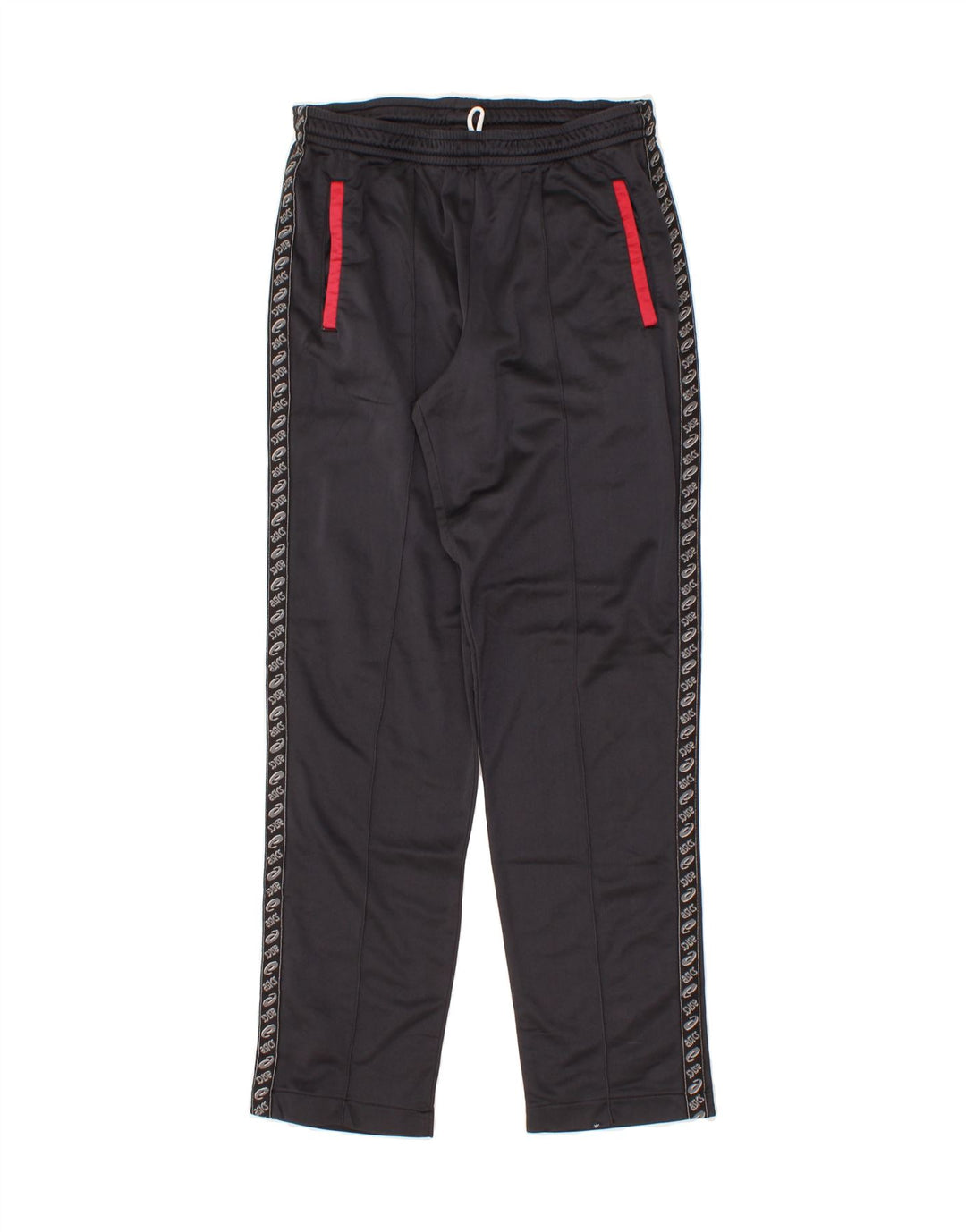 ASICS Womens Graphic Tracksuit Trousers UK 14 Medium Grey Vintage Asics and Second-Hand Asics from Messina Hembry 