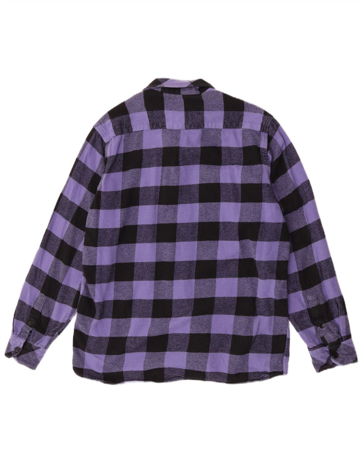 Dickies Herren-Flanellhemd XL, lila kariert, Baumwolle