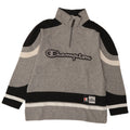 Champion Herren-Sweatshirt mit grafischem Reißverschluss und Rundhalsausschnitt, Größe S, Grau, Farbblock