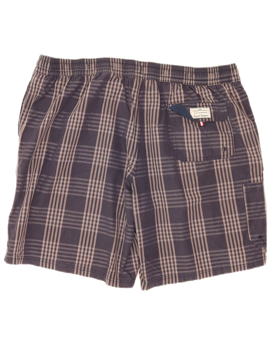 Marks & Spencer Herren Cargo-Badeshorts 2XL Marineblau kariert Baumwolle