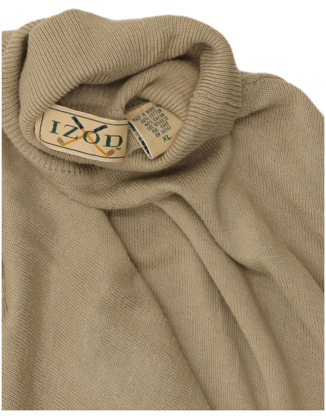 IZOD Herren-Pullover mit Rollkragen, XL, Khaki, Baumwolle