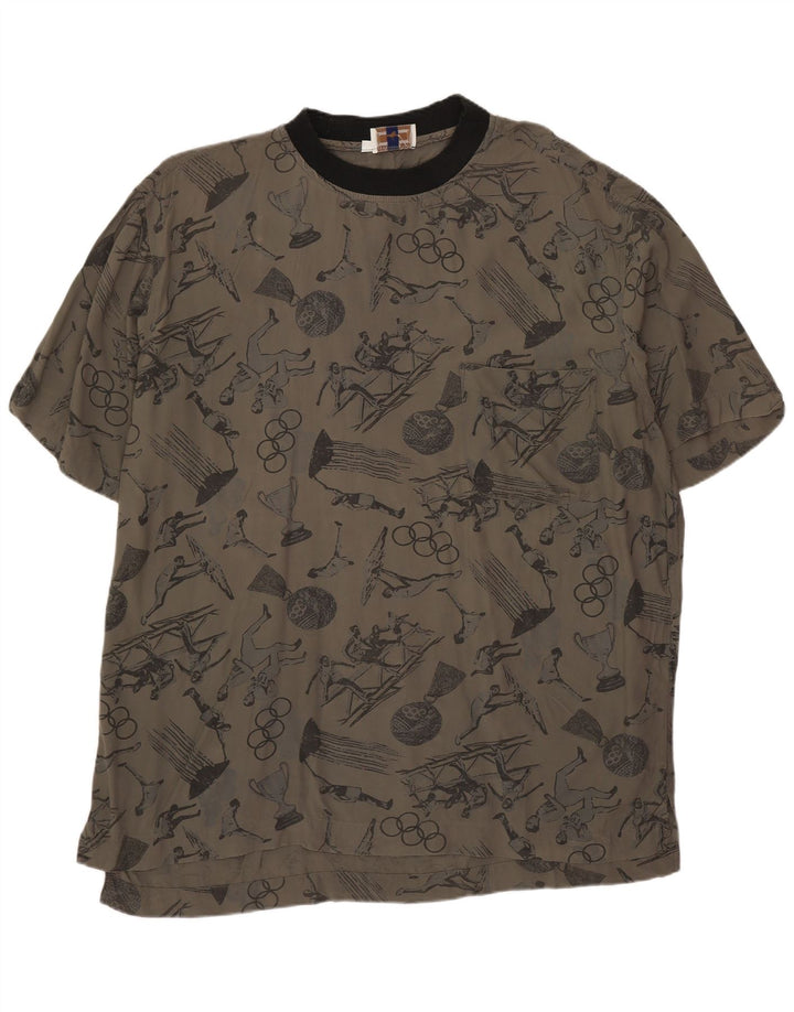 CIAO Herren-T-Shirt mit Grafik, mittelgraue Viskose