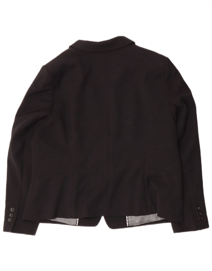 Marks & Spencer Damen 1-Knopf-Blazerjacke UK 20 2XL Schwarz Polyester
