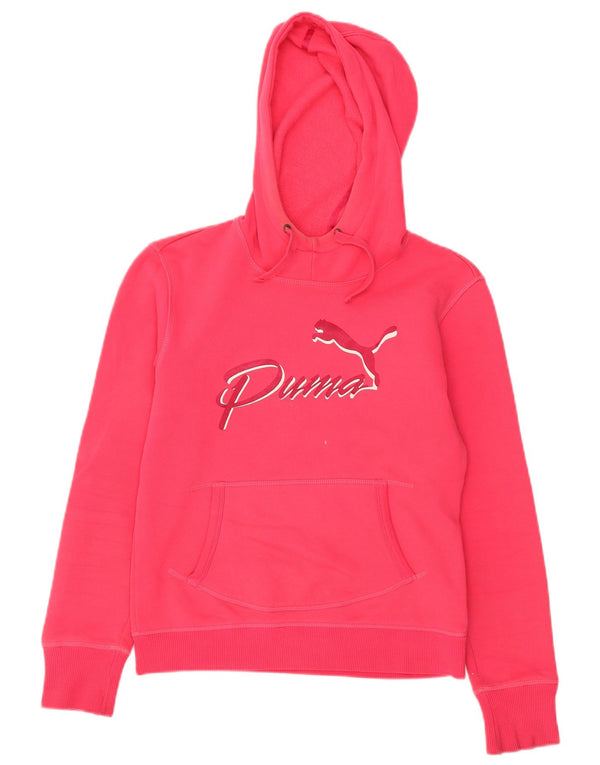 Puma Womens Graphic Hoodie Pullover UK 10 Small Rosa Baumwolle