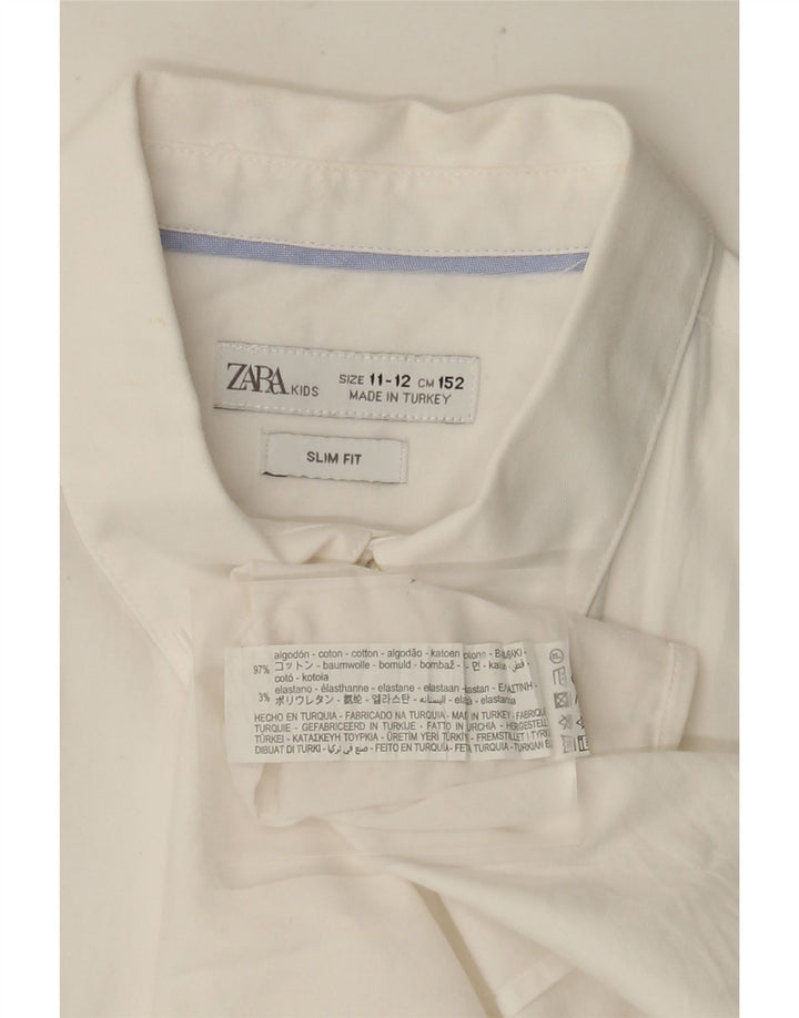 Zara Slim Fit Hemd für Jungen, 11–12 Jahre, weiße Baumwolle