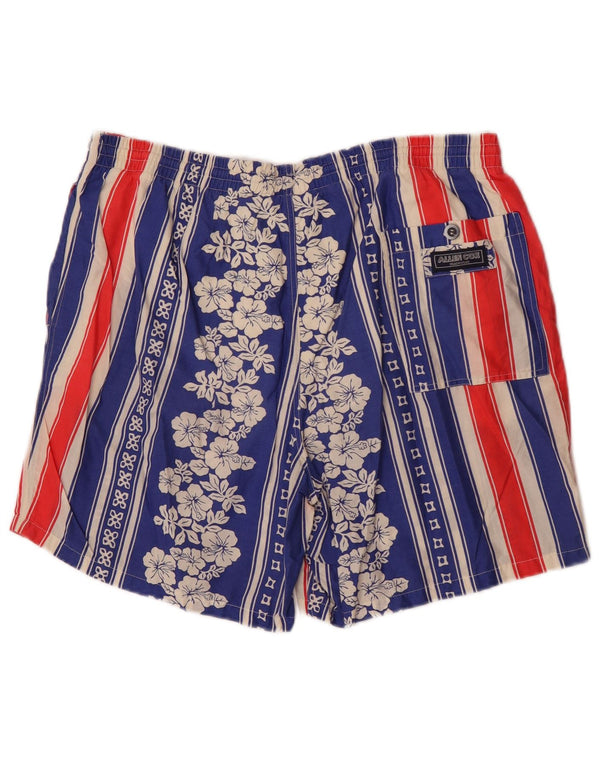 Allen Cox Herren Badeshorts XL Blue Floral Cotton Beach