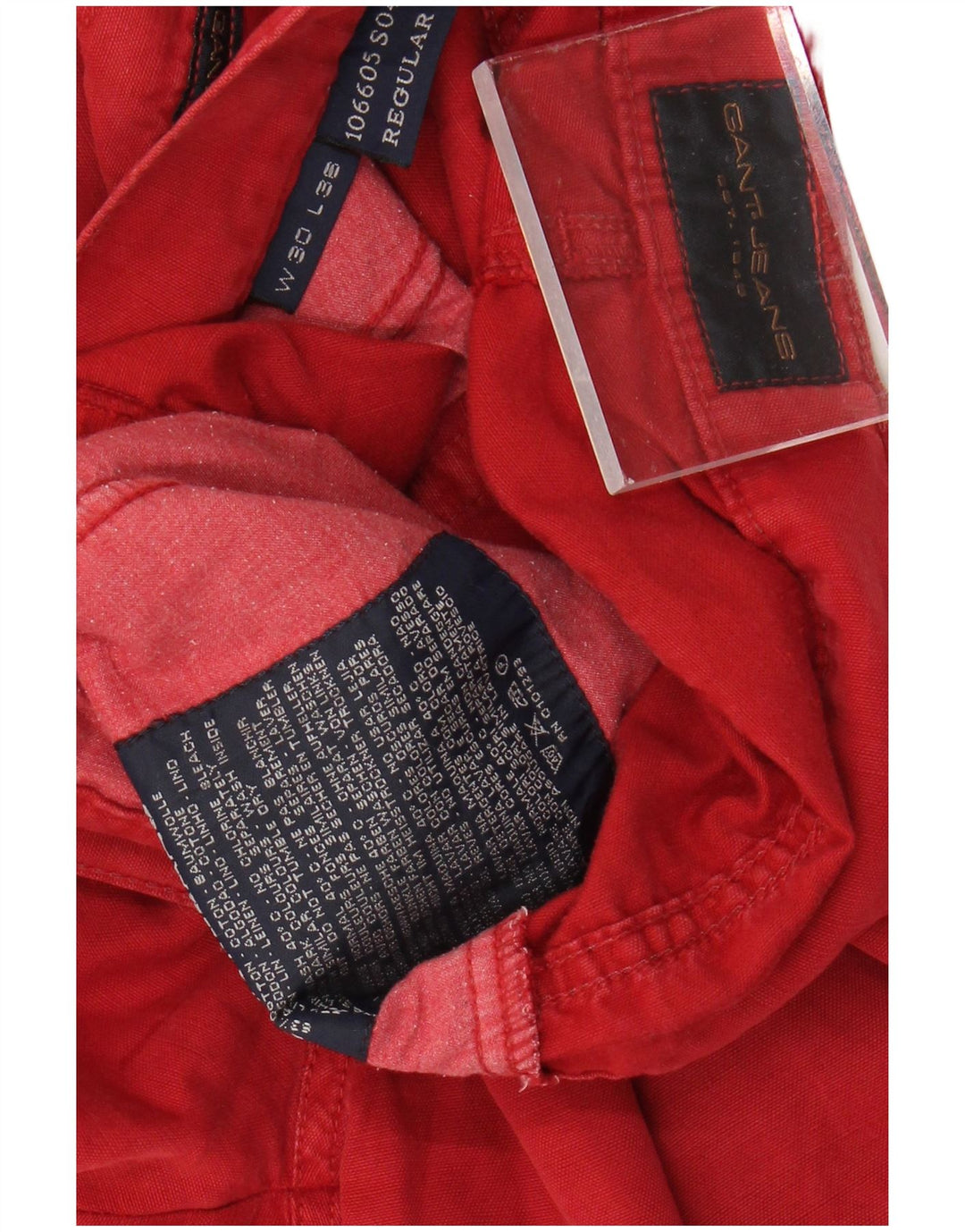 GANT Herren-Freizeithose mit normaler Passform, W30, L36, rote Baumwolle