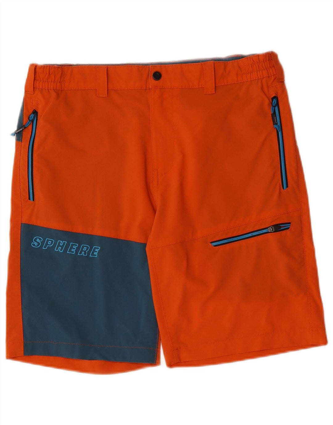 Sphere Pro Herren-Cargoshorts mit Grafik, Größe M, W34, Orange, Farbblock