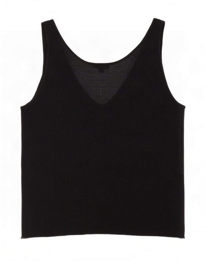 Massimo Dutti Damen Durchsichtiges Weste-Top UK 18 XL Schwarz