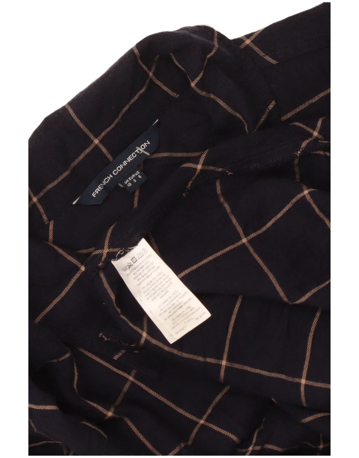 French Connection Damen-Pullover-Hemdkleid, Größe S, Marineblau, kariert