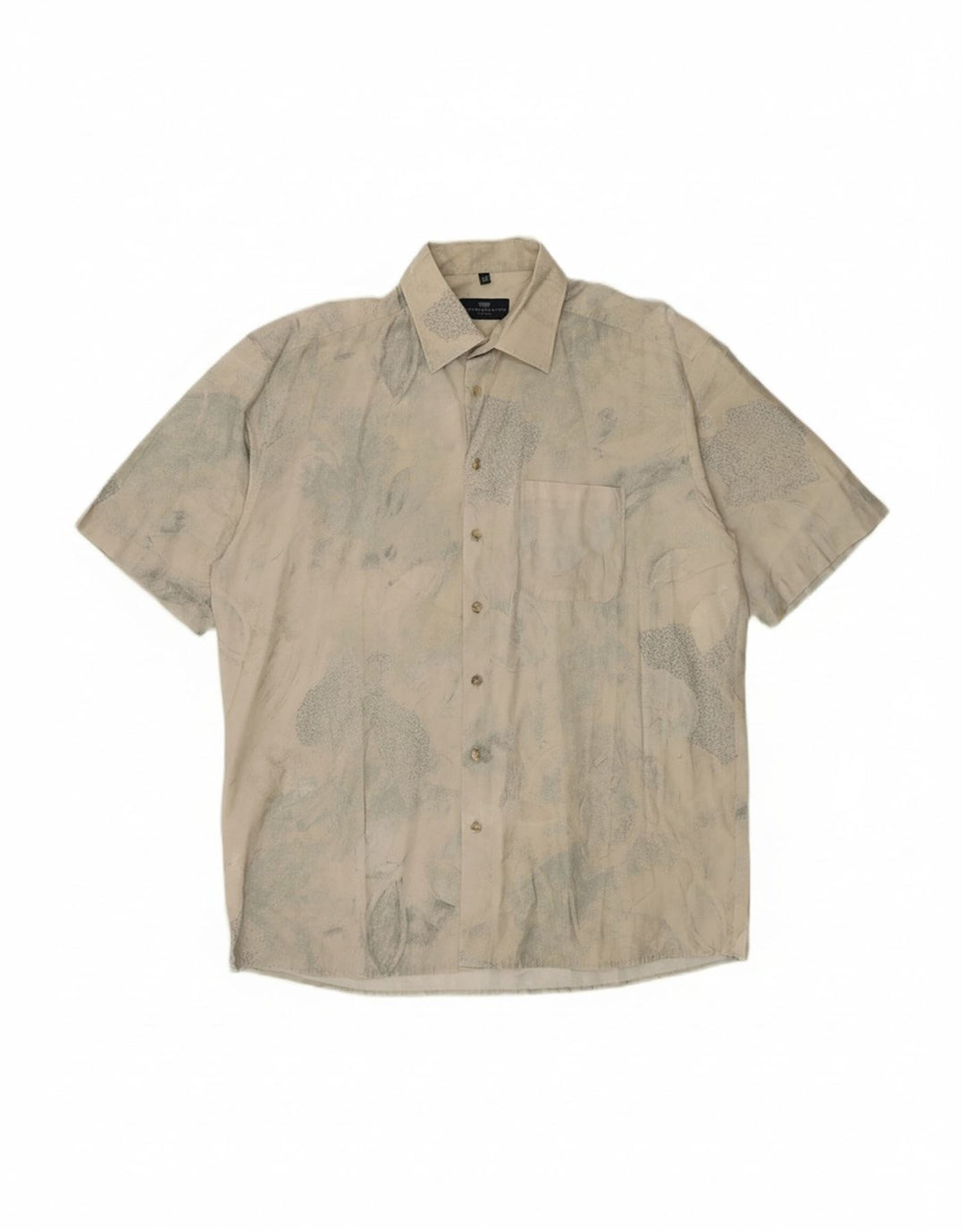 LORENZO CALVINO Mens Abstract Pattern Shirt Size 41/42 Large Grey