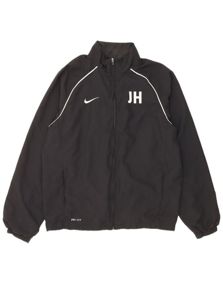 Nike Herren-Dri-Fit-Trainingsanzug-Top-Jacke, großes, schwarzes Polyester