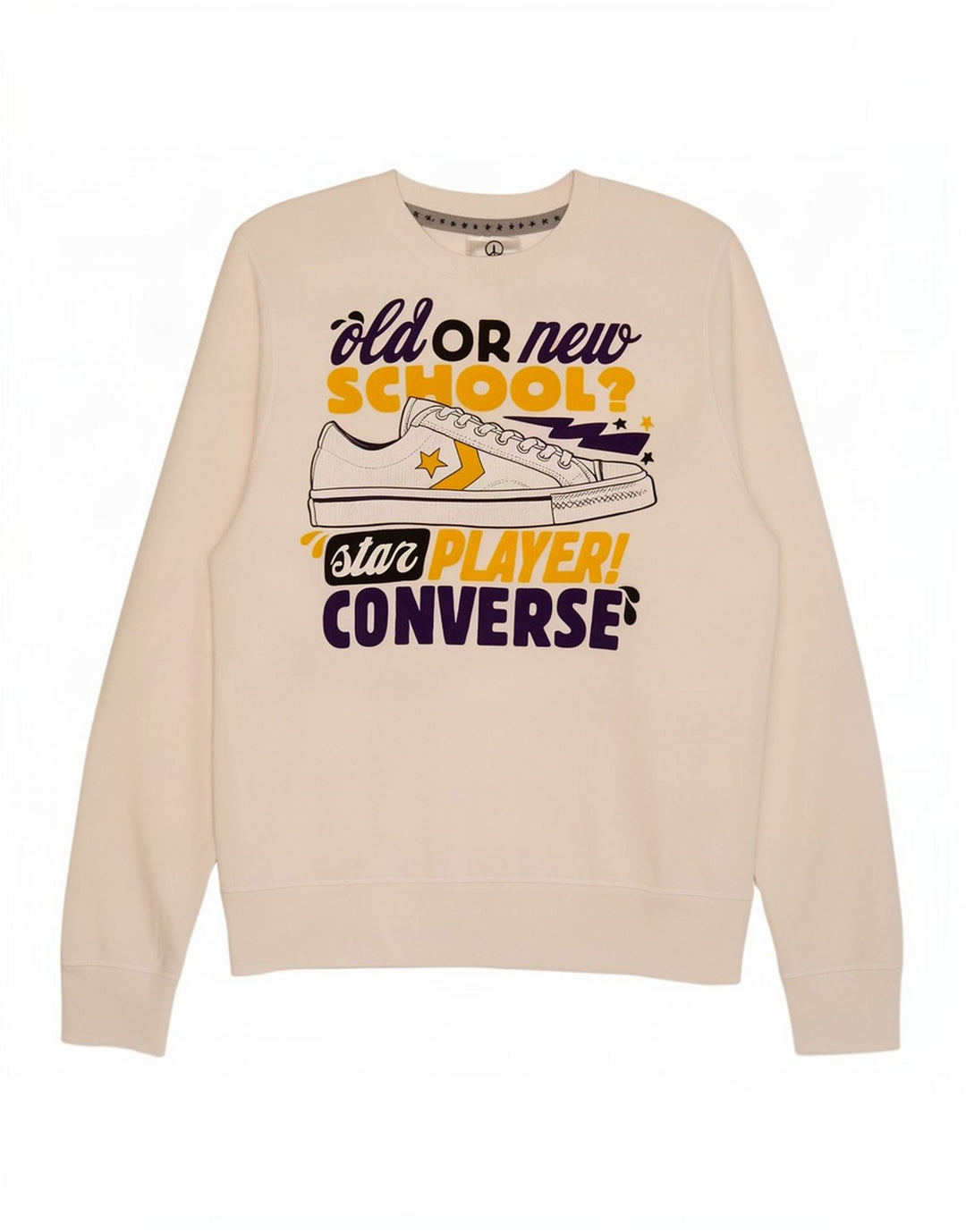 Converse Herren-Sweatshirt mit Grafik, mittelweiße Baumwolle