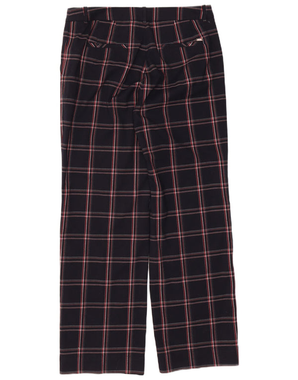 Esprit Damen gerade Chino-Hose, UK 14, Größe L, W34, L31, Marineblau kariert