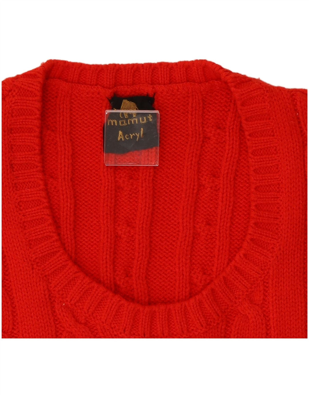 VINTAGE Damen Crop Vest Tank Top UK 8 Small Rot Polyacryl