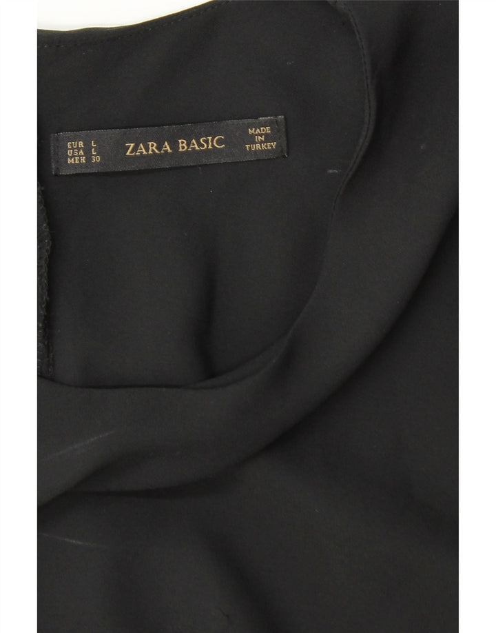 ZARA Womens Long Sleeve Blouse Top UK 16 Large Black Vintage Zara and Second-Hand Zara from Messina Hembry 