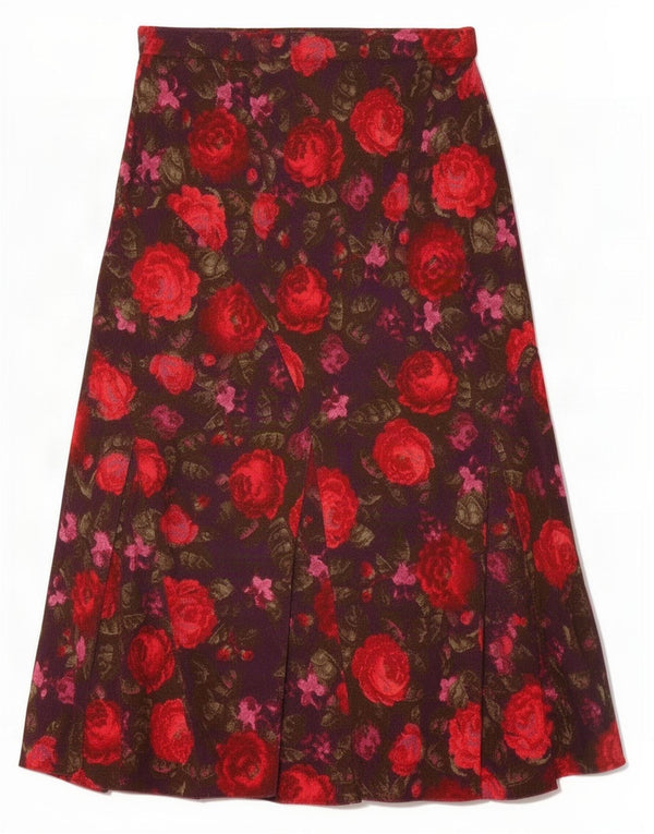 Marks & Spencer Damen Cordrock UK 12 Medium W32 Lila Blumen