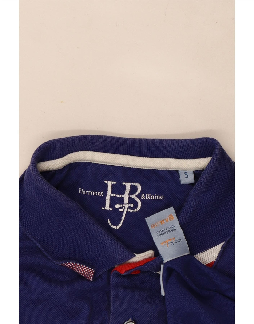 Harmont & Blaine Herren-Poloshirt, kleine blaue Baumwolle