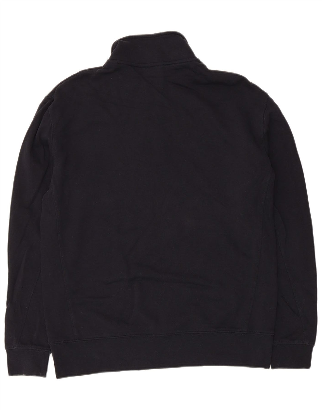 Zara Damen-Sweatshirt mit Reißverschluss am Hals, UK 14, mittelmarineblaue Baumwolle