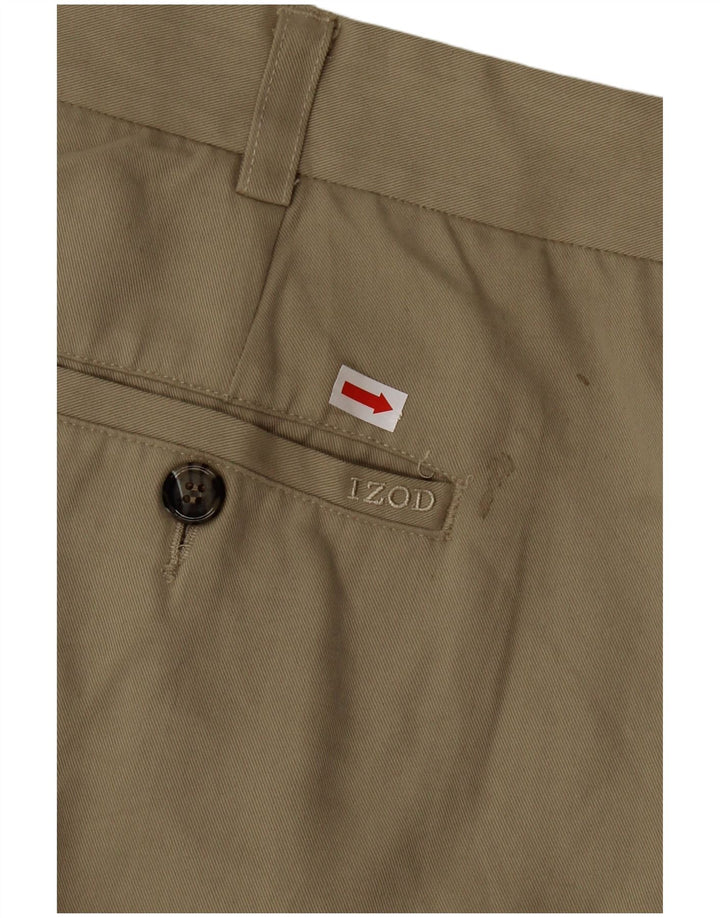 IZOD Herren Pegged Chino Shorts W42 2XL Khaki Polyester