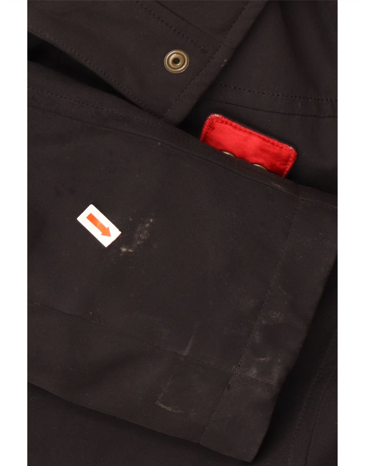 TOMMY HILFIGER Damen Windjacke Mantel UK 16 Large Schwarz Polyester