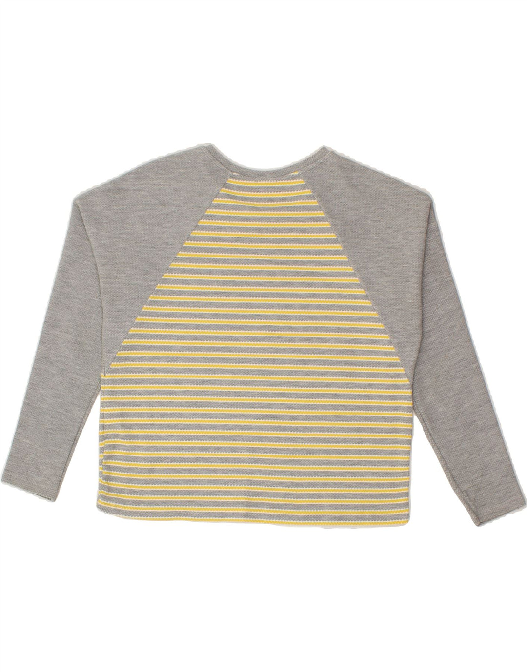 BENETTON Womens Oversized Top Long Sleeve UK 6 XS Grey Striped Polyester Vintage Benetton and Second-Hand Benetton from Messina Hembry 