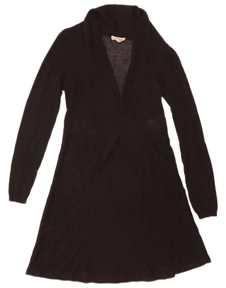 Phase Eight Damen Longline Open Cardigan Pullover UK 8 Small Schwarze Viskose