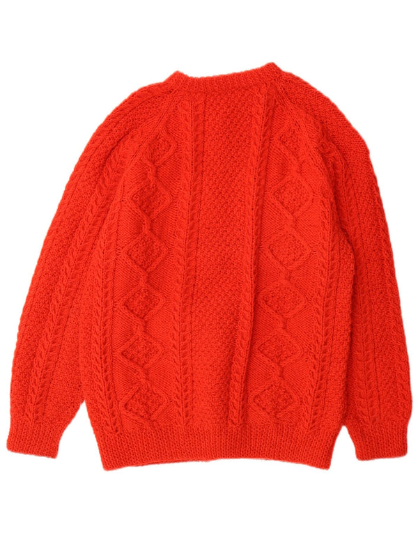 Vintage Damen Pullover Pullover UK 10 Klein Rot Geometrisch