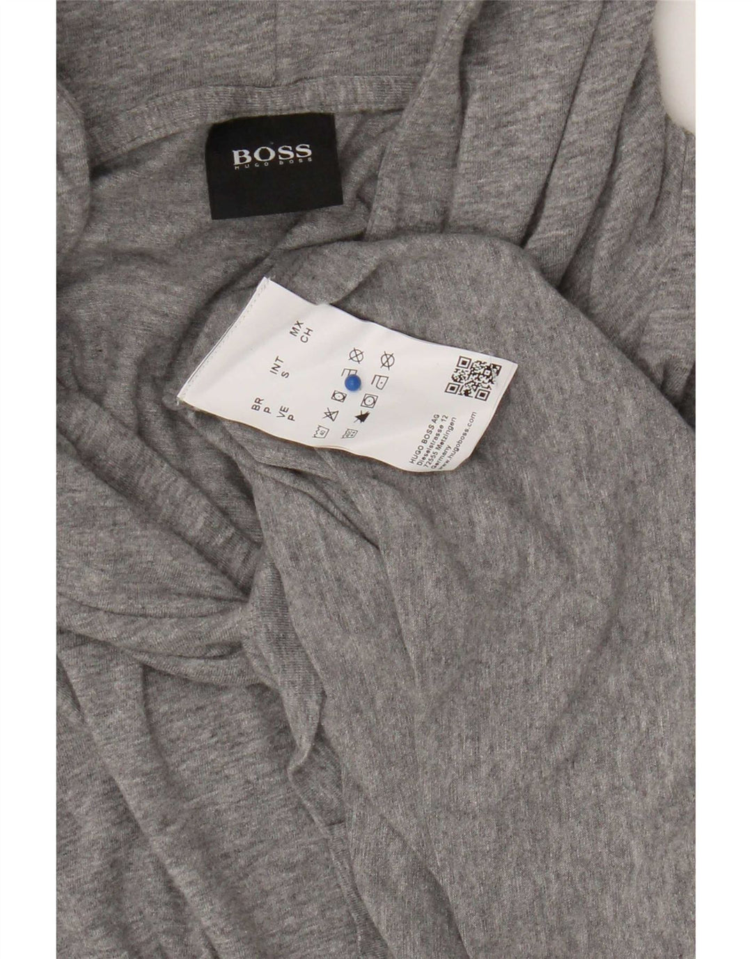 Hugo Boss Herren-Kapuzenoberteil, langärmelig, klein, grau gefleckte Baumwolle
