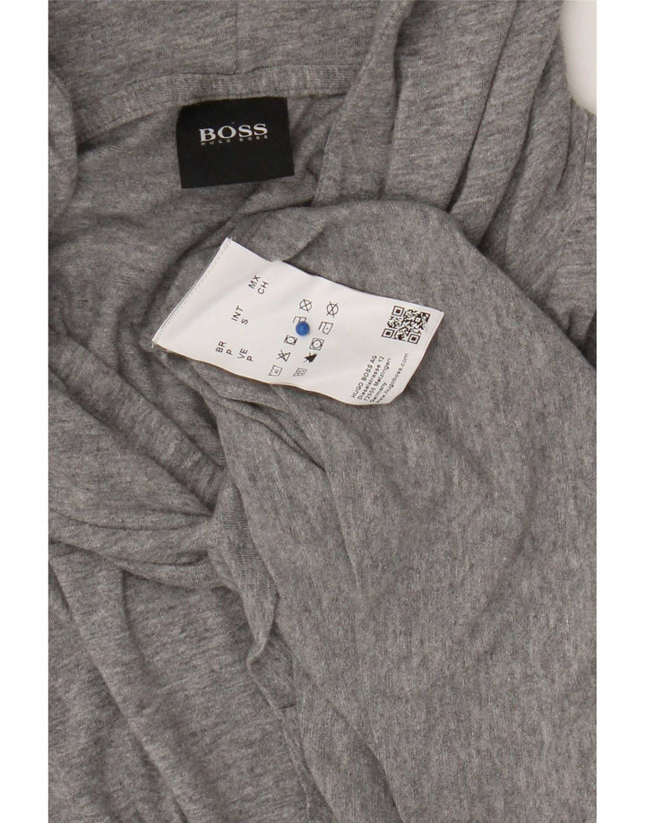 Hugo Boss Herren-Kapuzenoberteil, langärmelig, klein, grau gefleckte Baumwolle