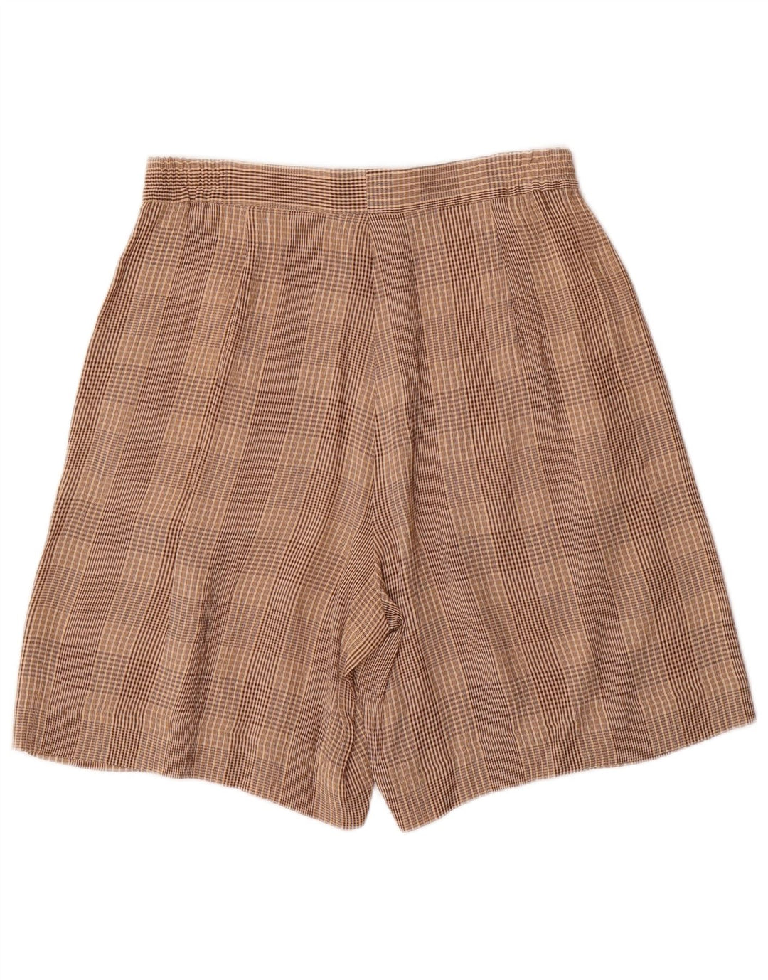 VINTAGE Damen 4-Knopf-2-teiliges Set UK 10 Small W28 Braun kariertes Acetat